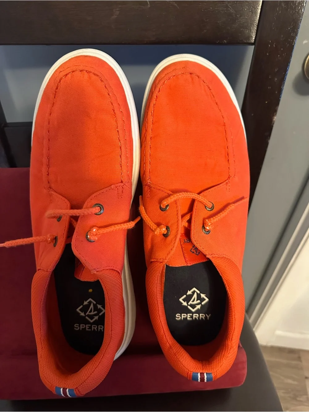 Sperry Men’s Orange Canvas Boat Shoes